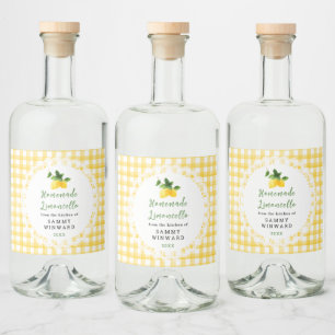 Homemade Limoncello Liqueur Label