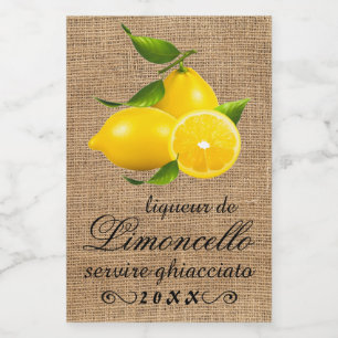 Homemade Limoncello Small Bottle Label  