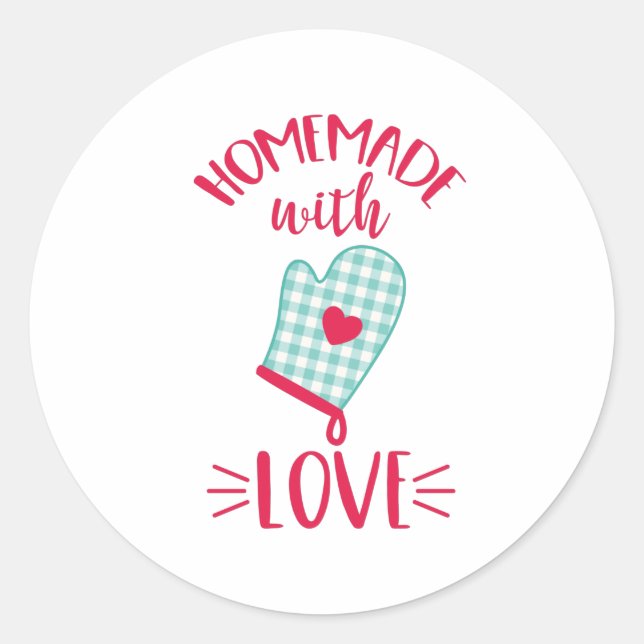 Homemade Love Classic Round Sticker (Front)