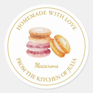 Homemade Macaron Label White