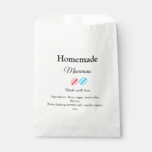 Homemade macarons add ingredients made with love b favour bag