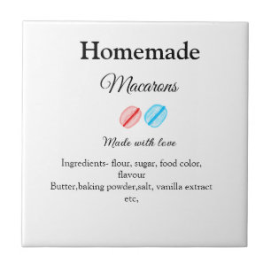 Homemade macarons add ingredients made with love b tile