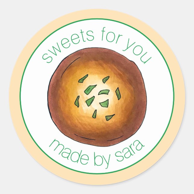 Homemade Malpua Indian Pancake Mithai Sweets Classic Round Sticker (Front)