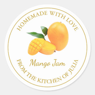 Homemade Mango Jam Label White