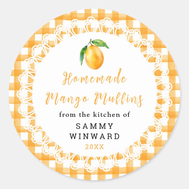 Homemade Mango Muffin Label (Front)