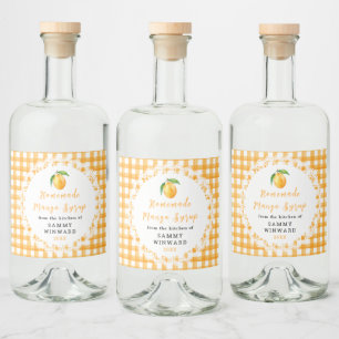 Homemade Mango Syrup Bottle Label