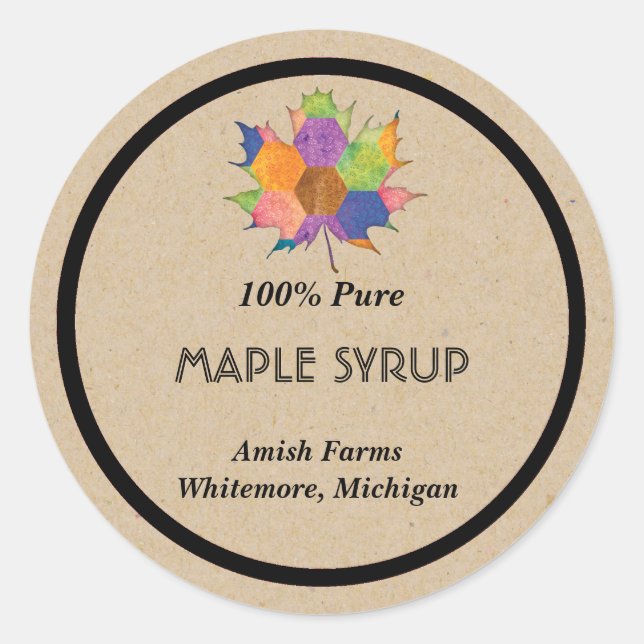 Homemade Maple Syrup Sticker (Front)