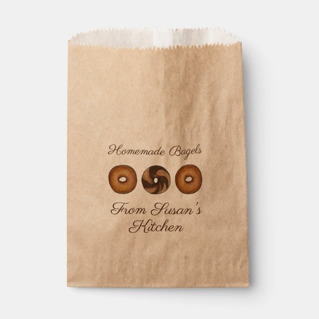 Homemade Marble Rye Cinnamon Plain Bagels Bakery Favour Bag (Front)