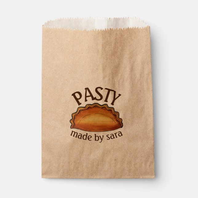Homemade Meat Pasty British Pastry Baked Made By Favour Bag (Front)