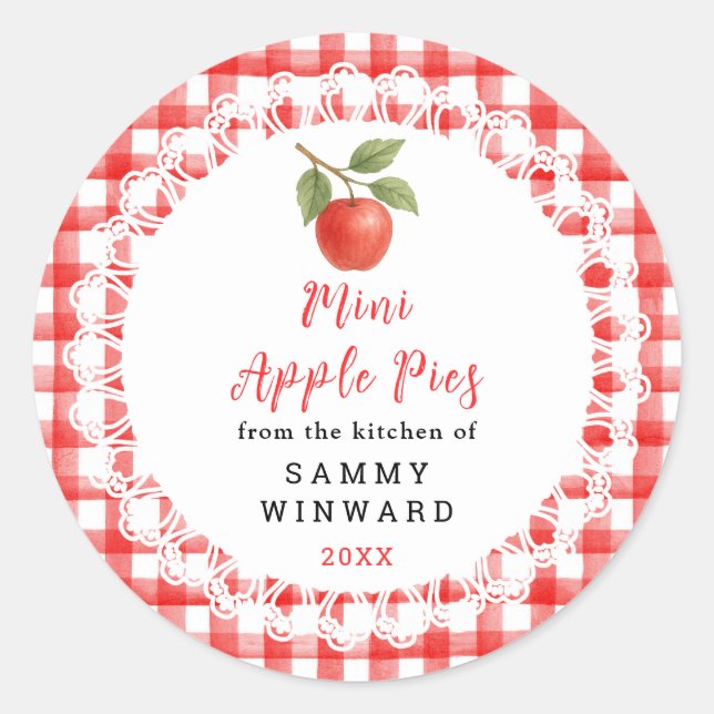 Homemade Mini Apple Pies Label (Front)