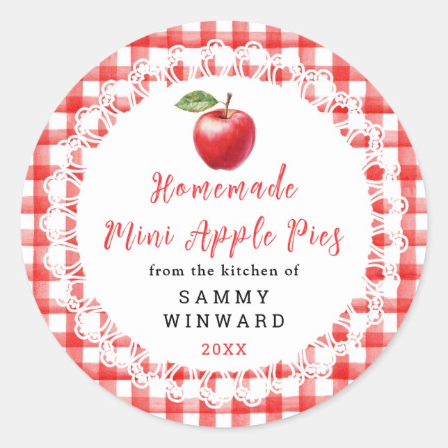 Homemade Mini Apple Pies Label (Front)