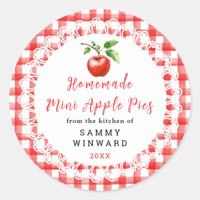 Homemade Mini Apple Pies Label (Front)