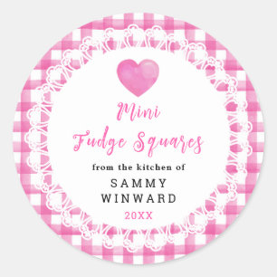 Homemade Mini Fudge Squares Label