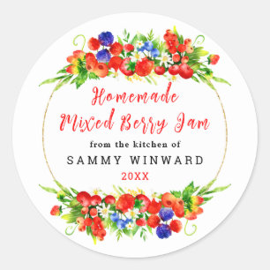 Homemade Mixed Berry Jam Canning Label