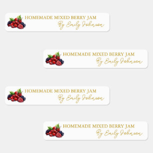 Homemade Mixed Berry Jam Thin Label