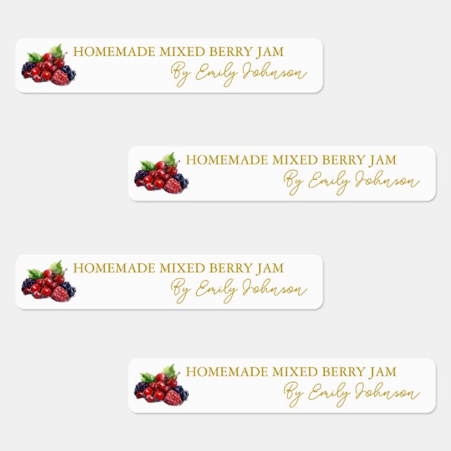 Homemade Mixed Berry Jam Thin Label (Group)
