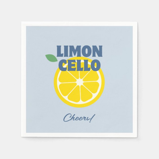 Homemade Modern Blue Love Limoncello Liquor  Napkin (Front)