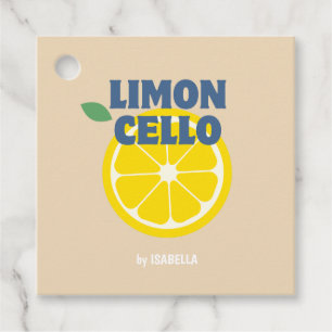 Homemade Modern Cream Love Limoncello Liquor  Favour Tags