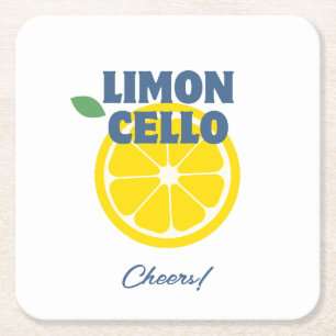 Homemade Modern Cream White Limoncello Liquor Square Paper Coaster
