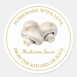 Homemade Mushroom Sauce Label White