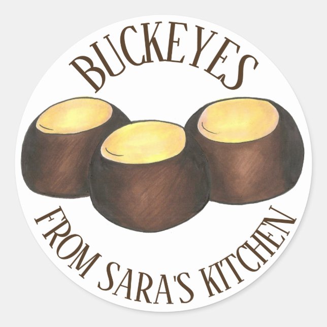 Homemade Ohio Buckeye Peanut Butter Candy Made By Classic Round Sticker (Front)