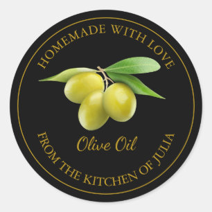 Homemade Olive Oil Label   Black