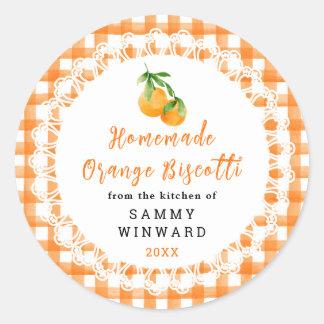 Homemade Orange Biscotti Label