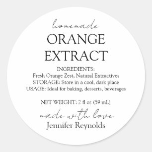 Homemade Orange Extract Bottle Instructions Classic Round Sticker