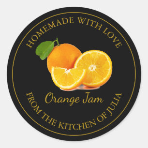 Homemade Orange Jam Label Black
