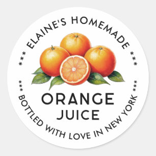 Homemade Orange juice canning label
