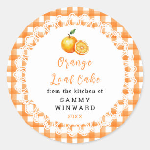 Homemade Orange Loaf Cake Label
