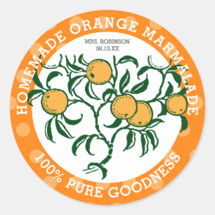 Homemade Orange Marmalade Jam Jar Food Labels