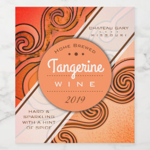 Homemade orange wine cider personalized label