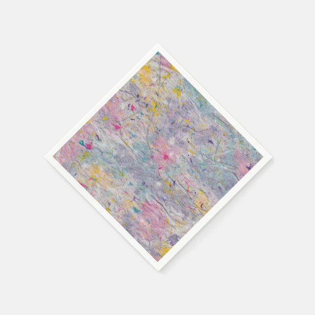 Homemade Paper with Colourful Pulp Accents Napkin (Corner)