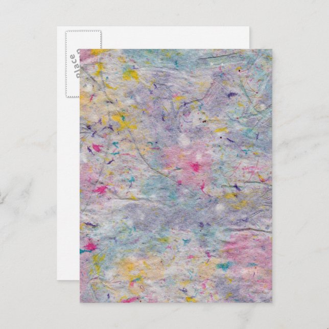 Homemade Paper with Colourful Pulp Accents Postcard (Front/Back)