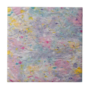 Homemade Paper with Colourful Pulp Accents Tile