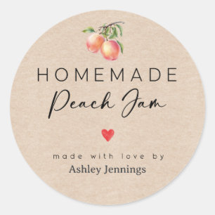 Homemade Peach Jam Labels Made with Love