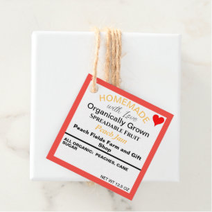 Homemade Peach Jam QR Code Favour Tags