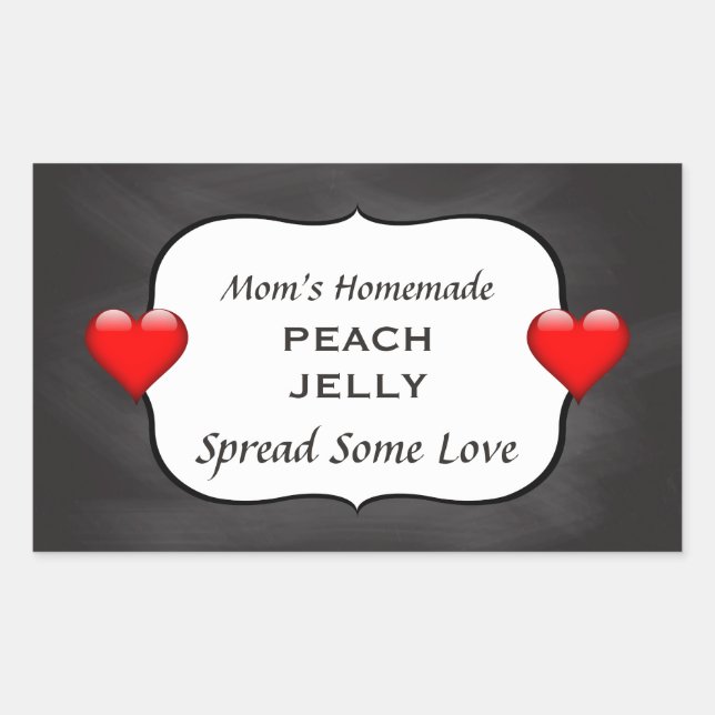 Homemade Peach Jelly Jam Canning Label Chalkboard (Front)