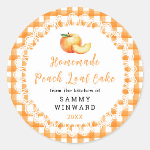 Homemade Peach Loaf Cake Label