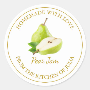 Homemade Pear Jam Label   White