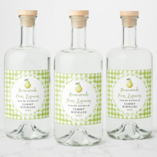 Homemade Pear Liqueur Bottle Label