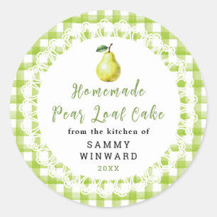 Homemade Pear Loaf Cake Label