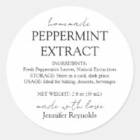 Homemade Peppermint Extract Bottle Instructions