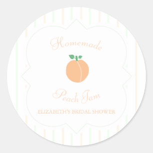Homemade Perfect Peach Jam Bridal Shower Classic Round Sticker