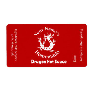 Homemade Personalized Chili Hot Sauce Asian Dragon