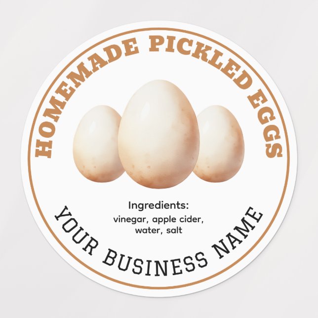 Homemade Pickled Eggs Product Label Waterproof (Design 1)