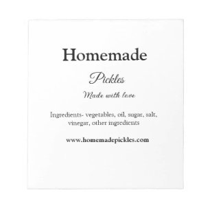 Homemade pickles made with love add text website notepad