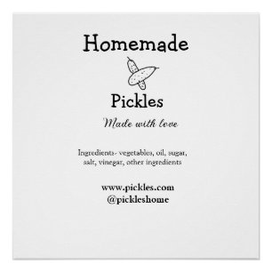 Homemade pickles made with love add text website poster