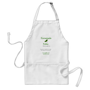 Homemade pickles made with love add text website standard apron